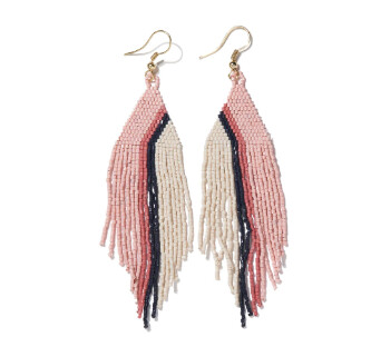 JOSIE ANGLED STRIPE FRINGE BLUSH EARRINGS
