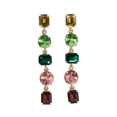 Priscilla 5-tier Mixed Stones Drop Earrings Highlands