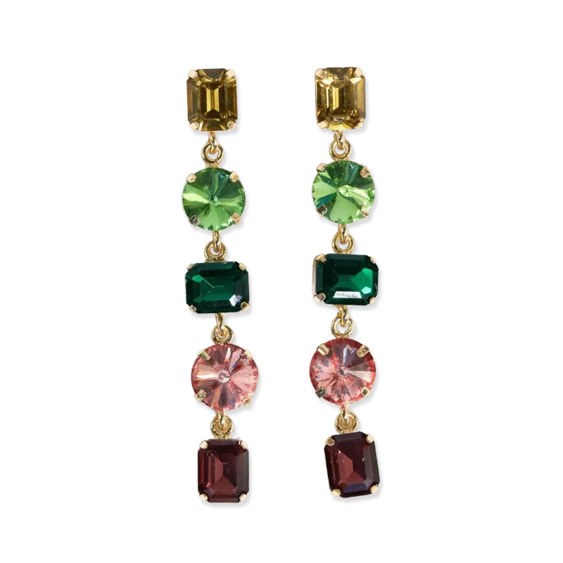 Priscilla 5-tier Mixed Stones Drop Earrings Highlands