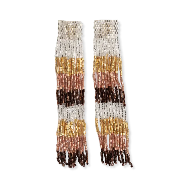 Luxe beads fringe earrings