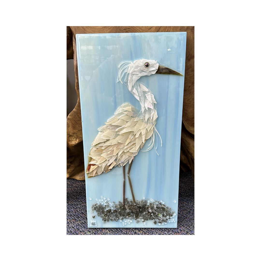 4651 BIRD SHATTERED GLASS WALL ART 12x24x2 - "EXQUISITE STYLE"