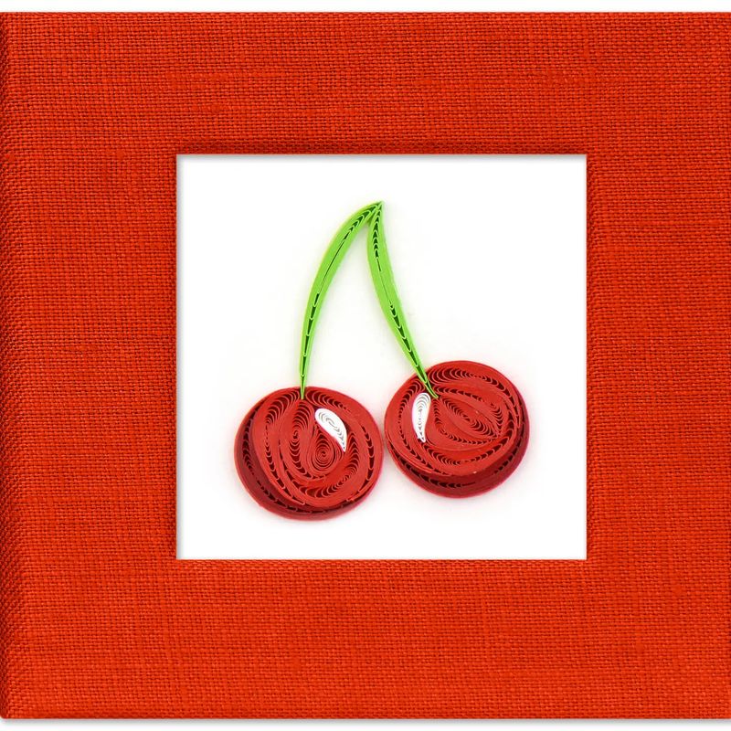 QUILLED CHERRIES STICKY NOTE PAD COVER