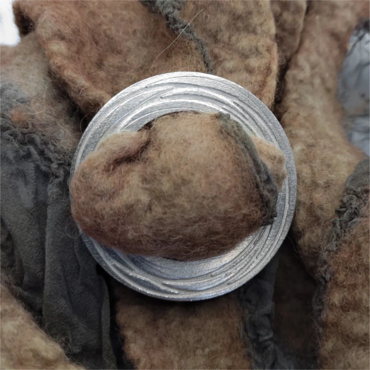 Pewter Scarf Ring - Running Circles