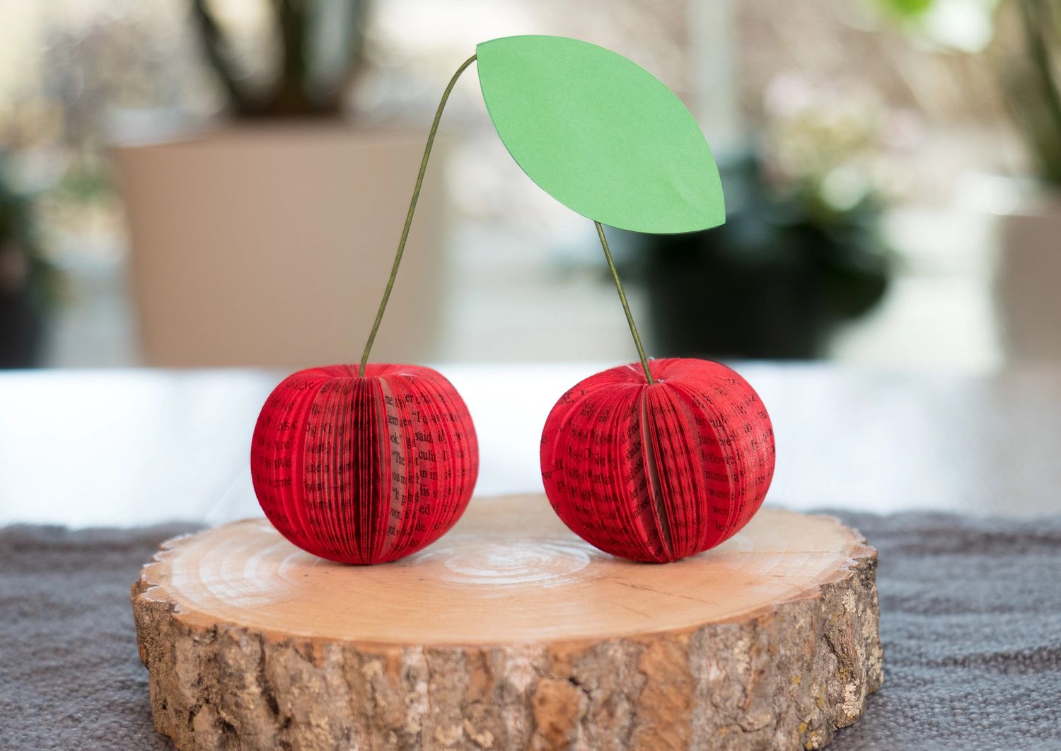 Cherry Book Page Decor