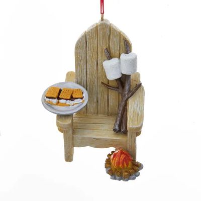 3" RESIN ADIRONDACK CHAIR+SMORE ORNAMENT