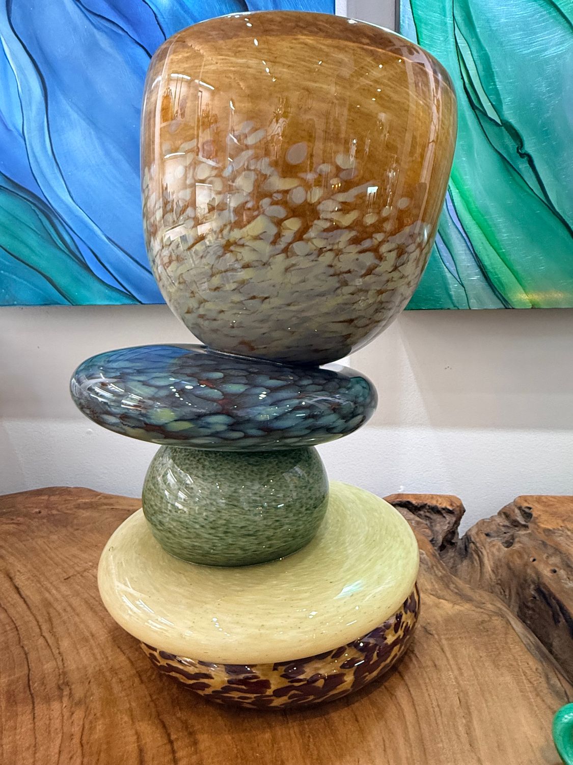5 STONE VESSEL STACK - OCEAN STONE