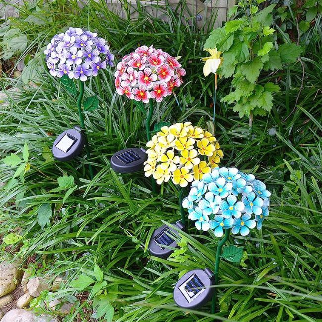Hydrangea Solar Stake