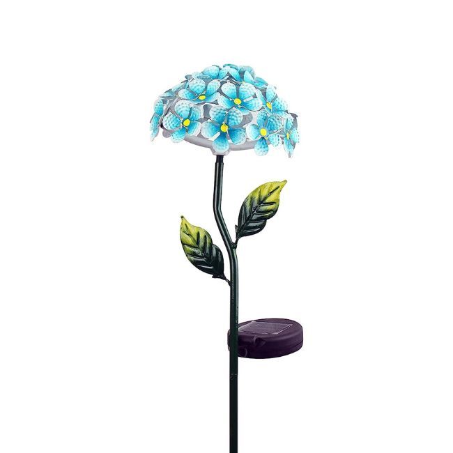 Hydrangea Solar Stake, Color: Blue