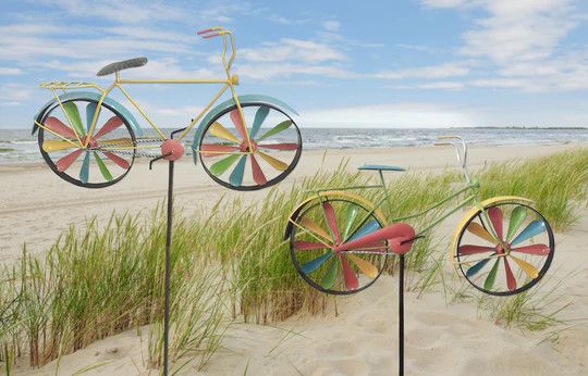 Beach Cruiser Bike Wind Spinner, Color: Blue