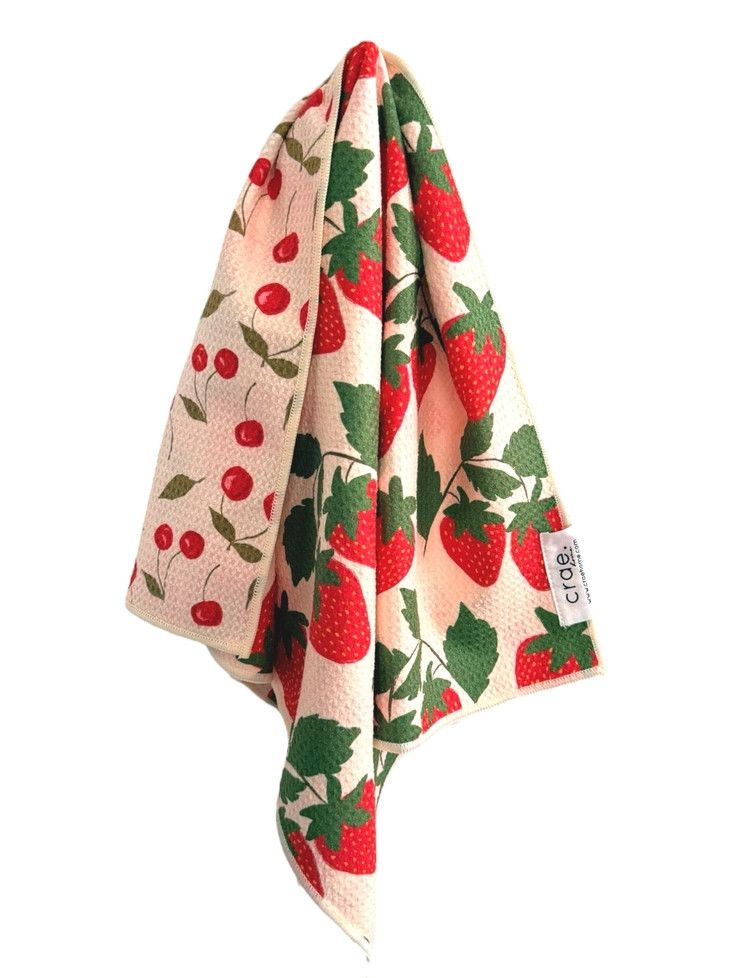 Berries &amp; Cherries: Reversible Hand Towel