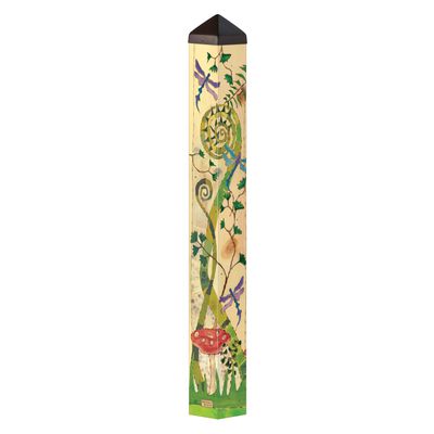 40-inch Serenity Prayer Art Pole with hand-painted floral and butterfly illustrations.