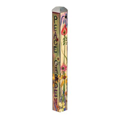 16-inch Reflect and Renew Mini Art Pole with "Reflect" and "Renew" text and colorful floral motifs.