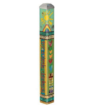 16-inch Kindness Matters Mini Art Pole with golden sun, rainbow, and colorful heart designs.