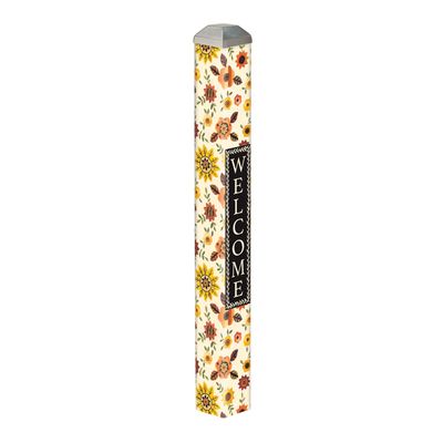 16-inch Autumn Breeze Mini Art Pole with "Welcome" text and fall floral patterns.