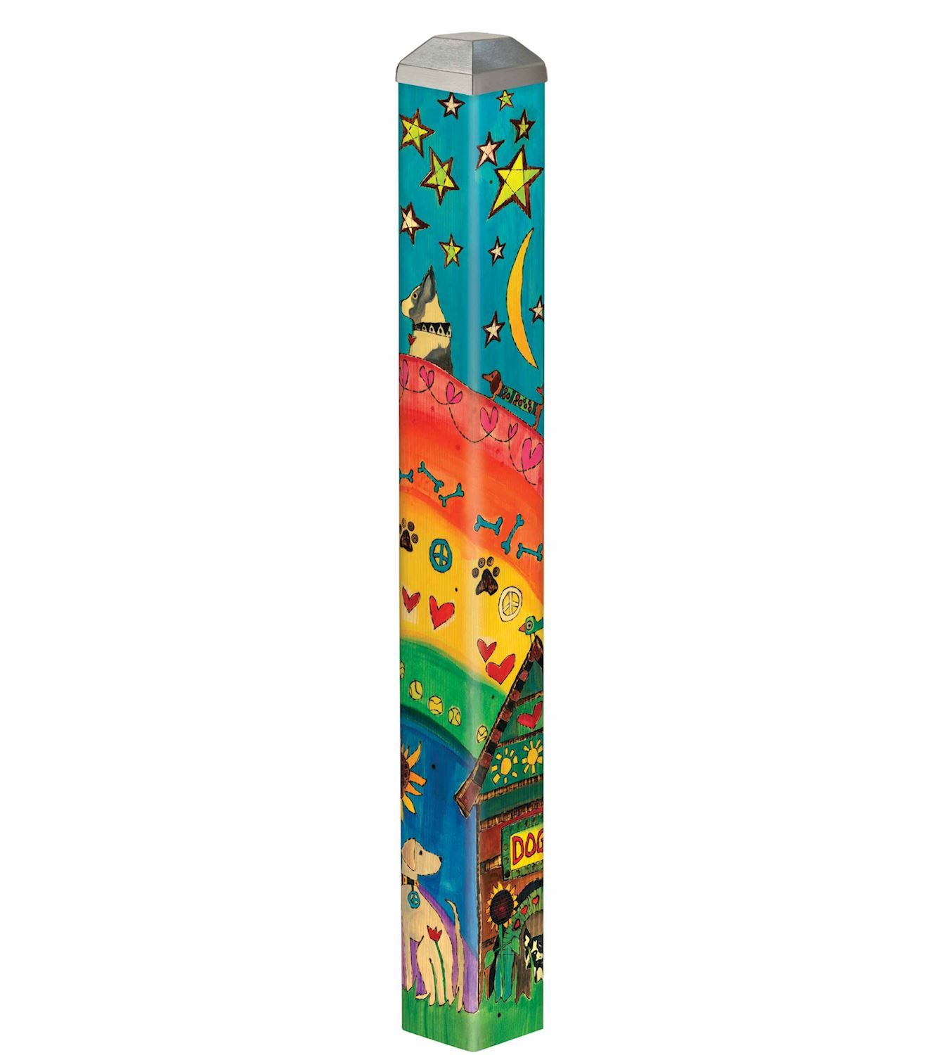 MINI ART POLE 16" PEACE LOVE DOG