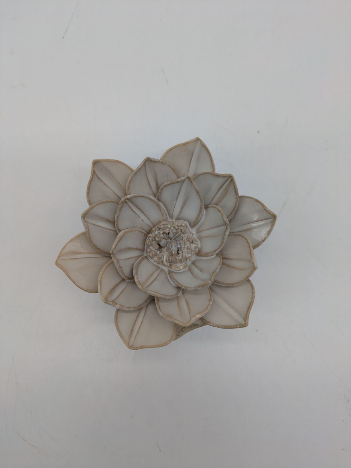 Succulent Ceramic Flower, Ivory – Small