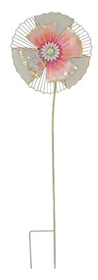 Colorful Metal Flower Stake-Light Pink