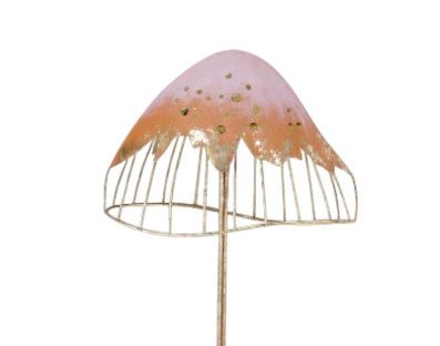 Colorful Metal Mushroom Stake-Pink Orange