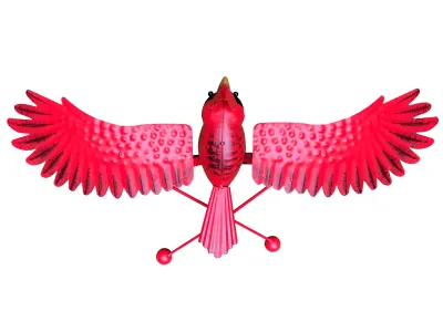 METAL CARDINAL ROCKER STAKE