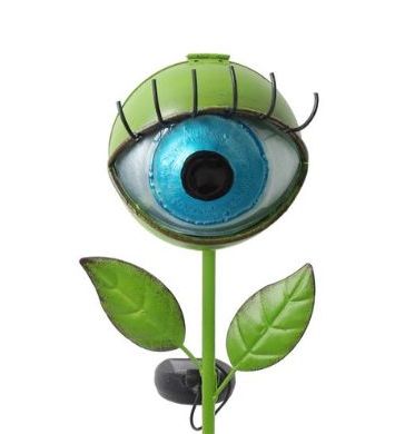 Solar Lighted Eyeball Stake - Medium w/Lashes