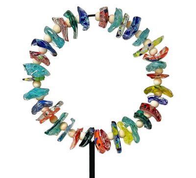 MEDIUM COLORFUL GLASS SHARDS SUNCATCHER STAKE