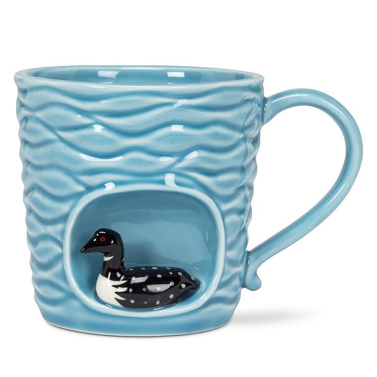 Wavy Mug with Loon in Alcove 4"H (14oz)