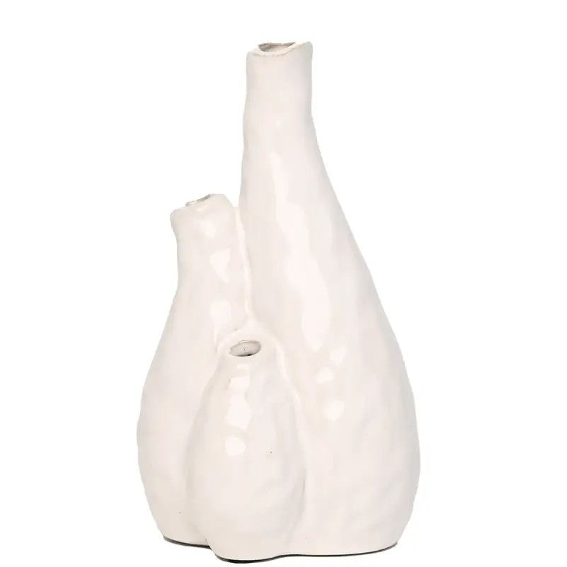 LUXURY HANDMADE CERAMIC VASE - WHITE TALL