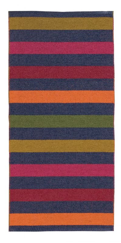 Happy Vinyl Rug, Navy, 28"x40"