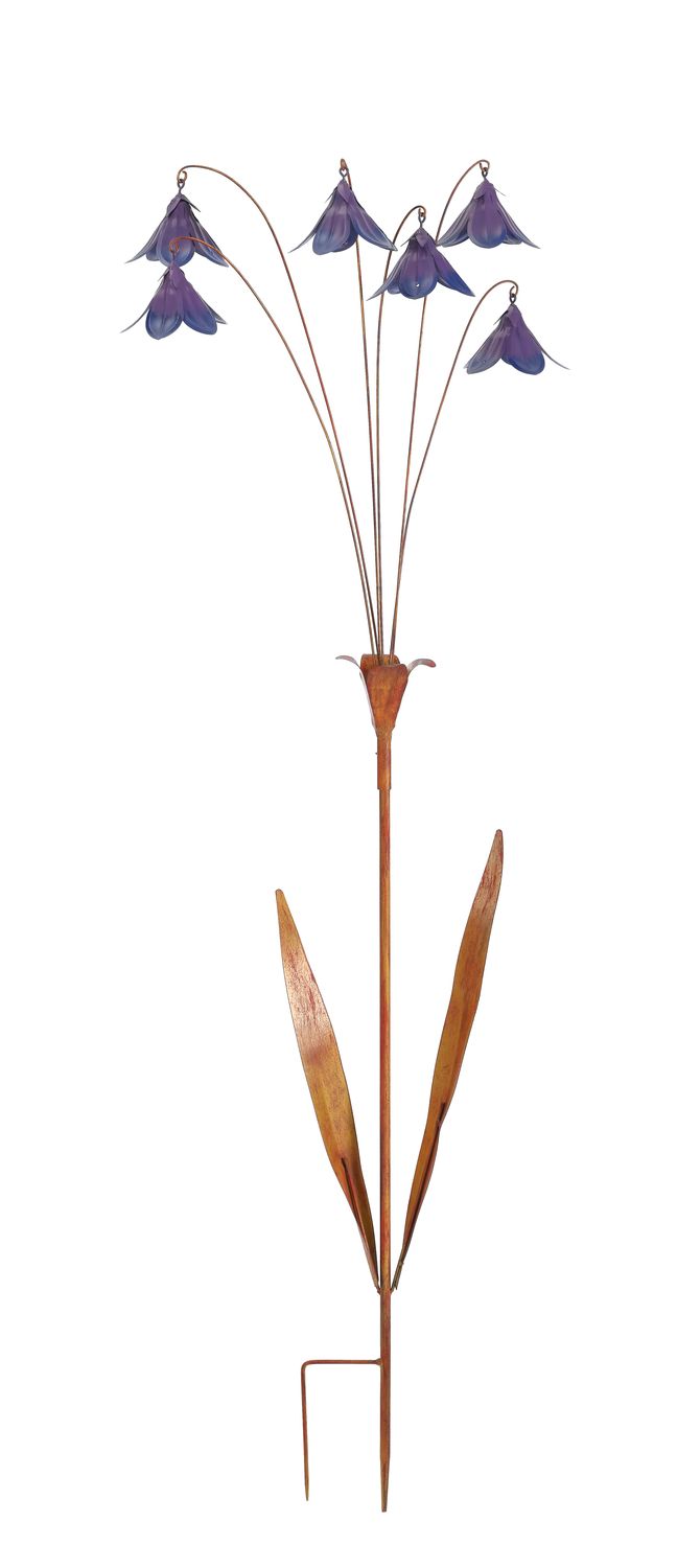 13"x12"x53"H  Metal Flower Stake - Lilac