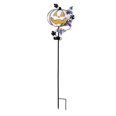 Jack O'Lantern Solar Garden Stake - White