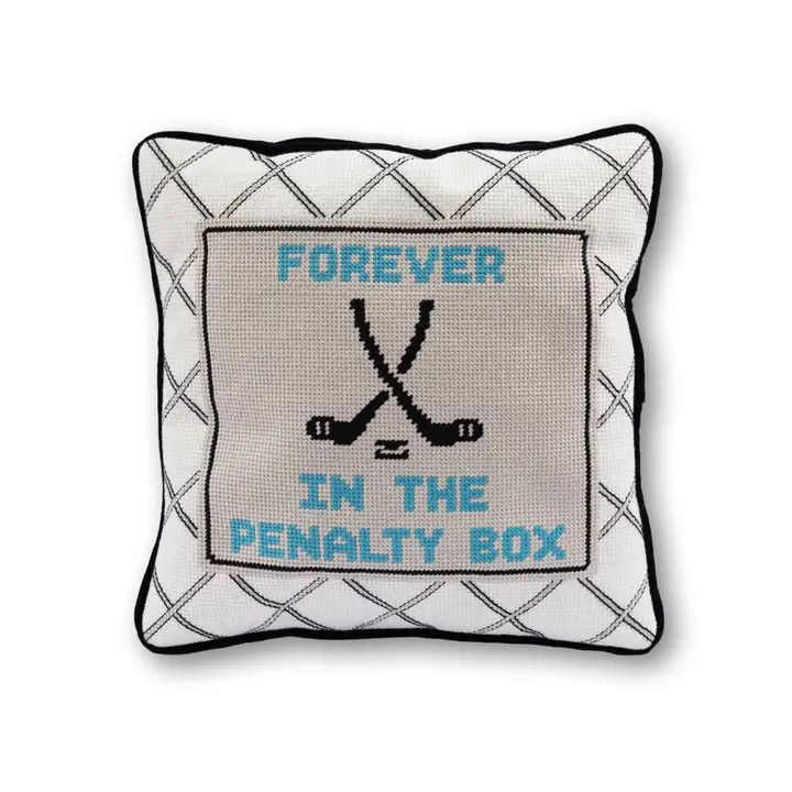 Penalty Box Needlepoint Pillow