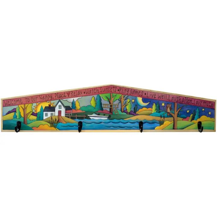 "Happy Place" 3ft Coat Rack