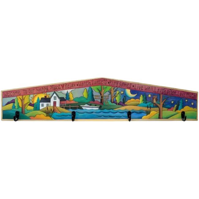 "Happy Place" 3ft Coat Rack