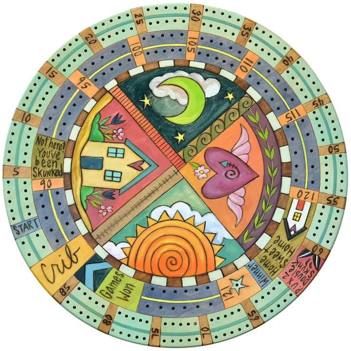 Handmade 20" Cribbage Lazy Susan