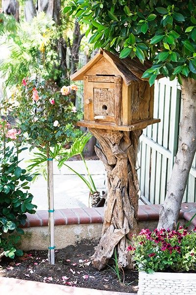 HARINI TEAK DRIFTWOOD BIRD HOUSE