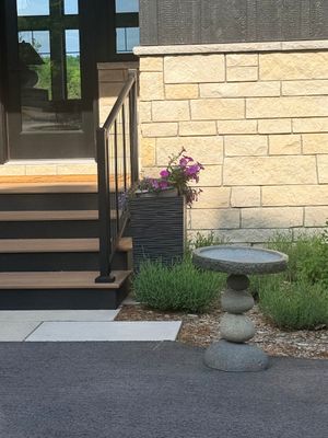 ROCK CAIRN BIRD BATH