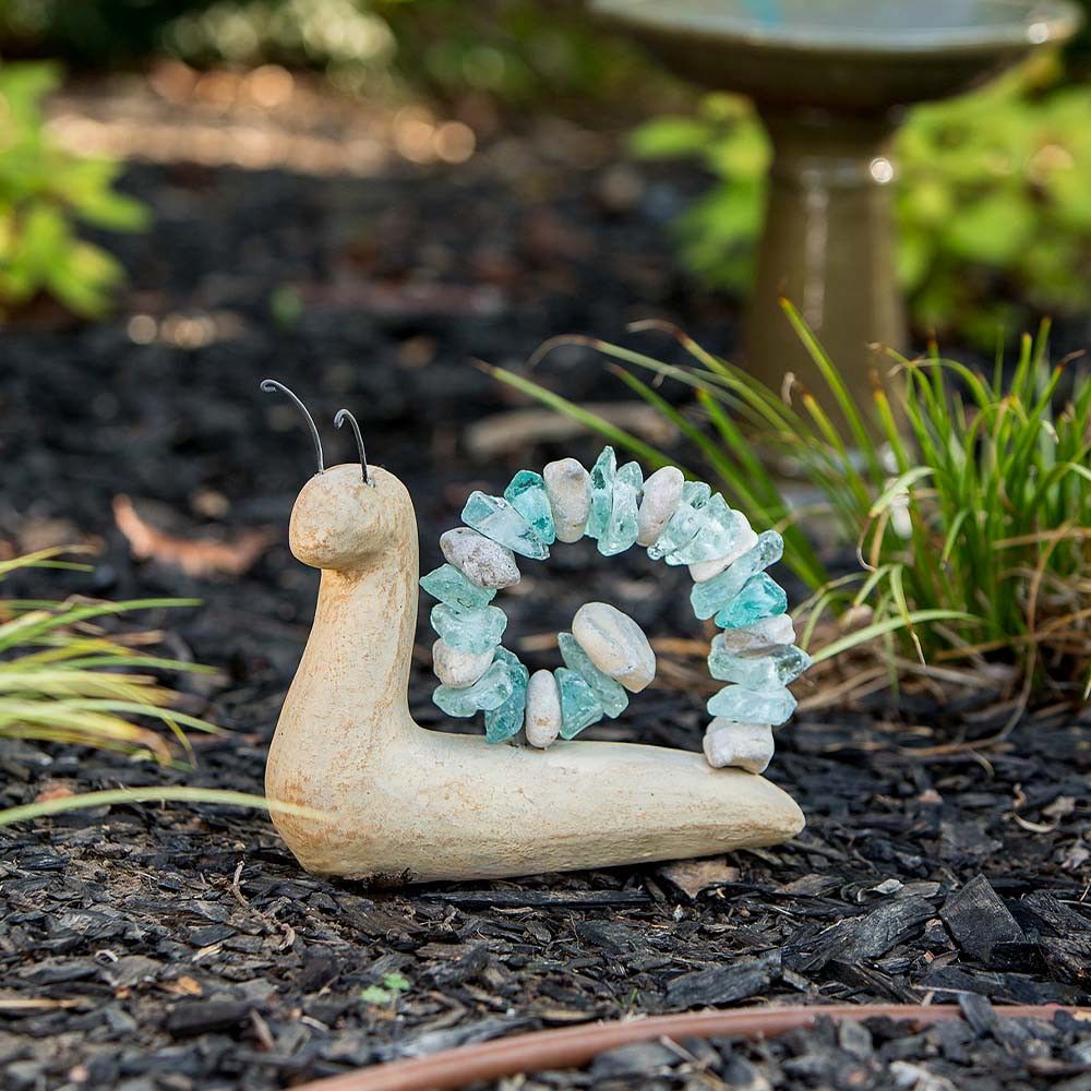 Beach Pebble Snail - Stone &amp; Glass
