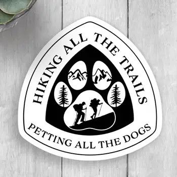 Hiking Trails Dogs Vinyl Sticker