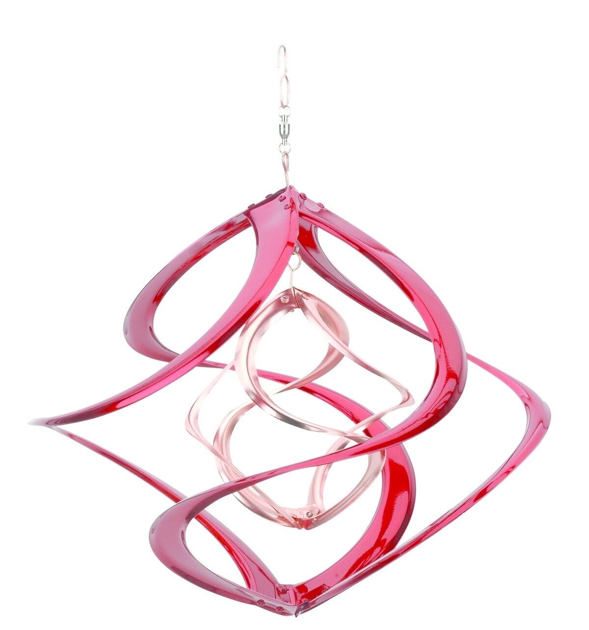 14" Red &amp; Copper Cosmix Hanging Wind Spinner