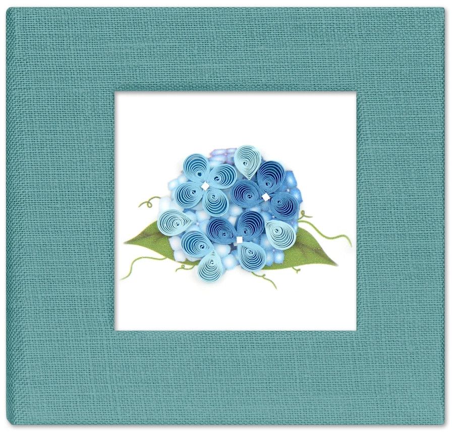 QUILLED BLUE HYDRANGEA STICKY NOTE PAD COVER