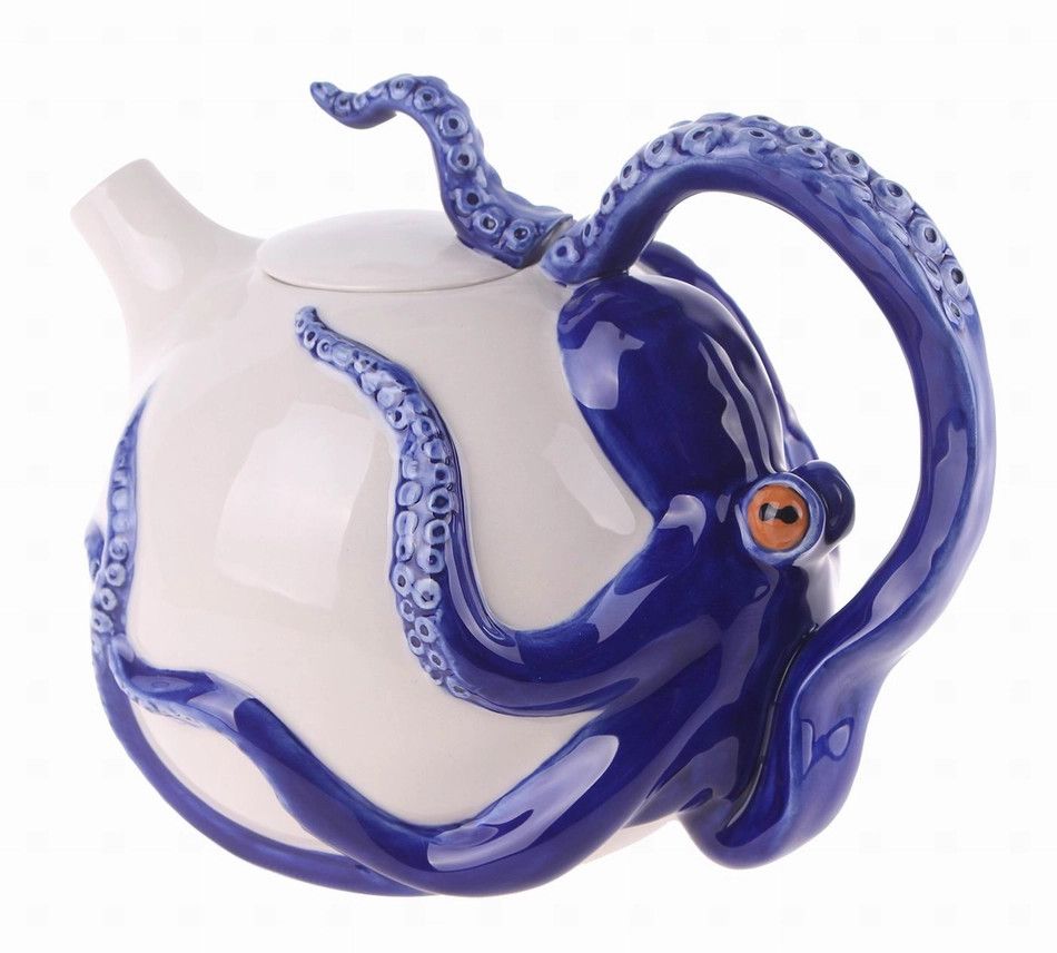 BLUE CIRCULAR OCTOPUS TEAPOT