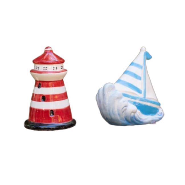 LIGHTHOUSE AND SAILING BOAT SALT &amp; PEPPER SET
