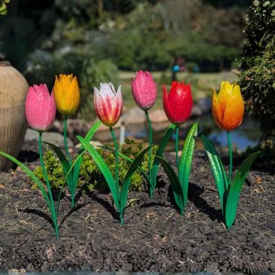 PASTEL TULIP GARDEN STAKE