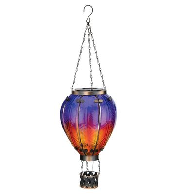HOT AIR BALLOON SOLAR LANTERN PURPLE LARGE