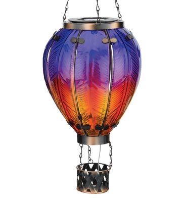 HOT AIR BALLOON SOLAR LANTERN PURPLE LARGE