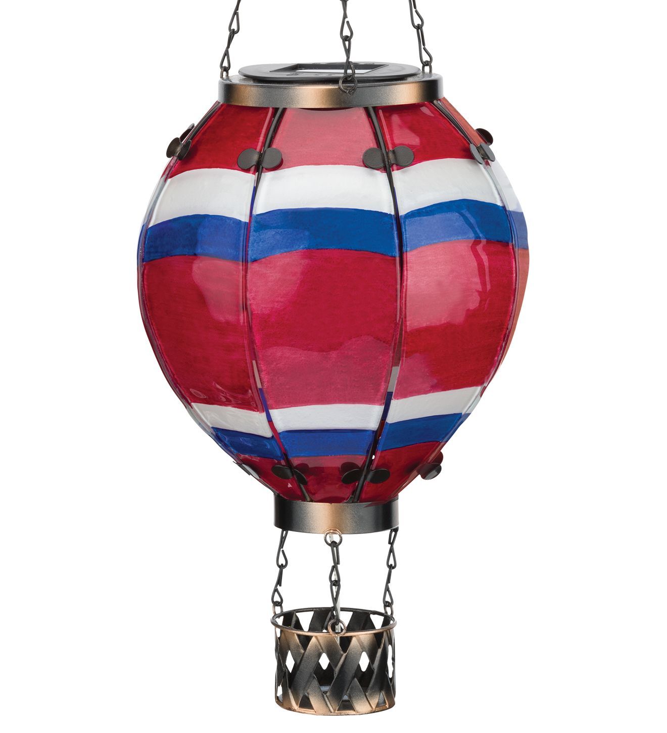HOT AIR BALLOON SOLAR LANTERN STRIPE LARGE