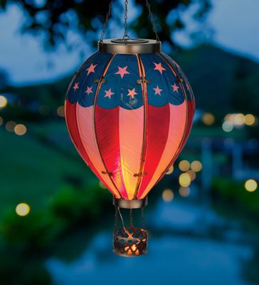 HOT AIR BALLOON SOLAR LANTERN AMERICANA SMALL