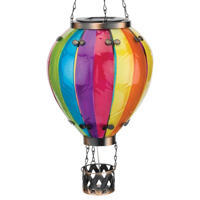 HOT AIR BALLOON SOLAR LANTERN RAINBOW LARGE