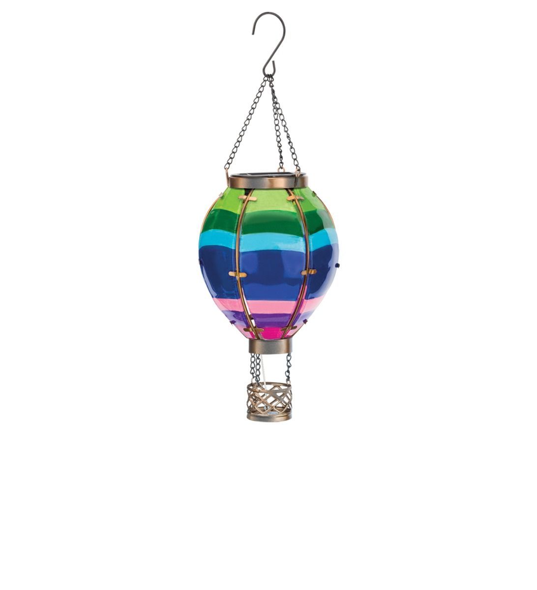 HOT AIR BALLOON SOLAR LANTERN STRIPE SMALL