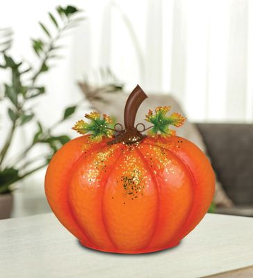 Gilded Pumpkin Decor - Orange